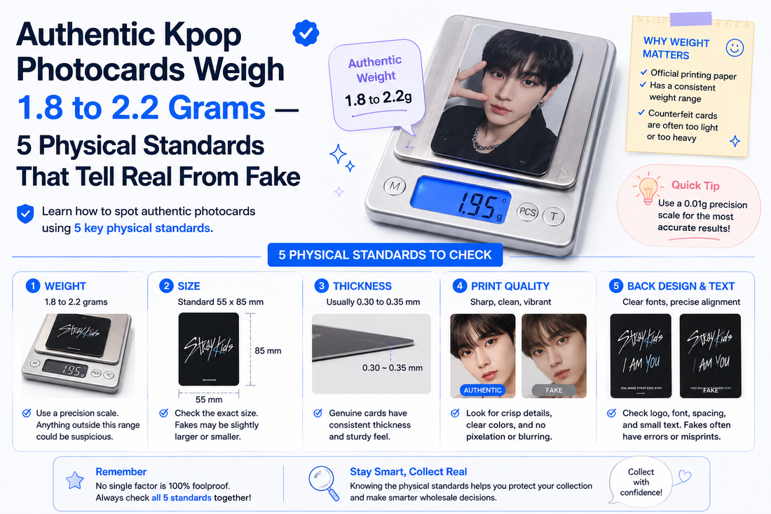 Authentic Kpop Photocards Weigh 1.8 to 2.2 Grams — 5 Physical Standards That Tell Real From Fake